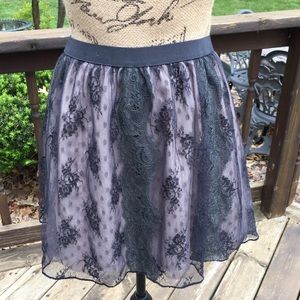 NWOT Blush w/ Black Lace Skirt
